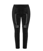 Women's Black Corset-Detail Leggings – L–5XL
