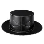 Gothic Occult Plague Doctor Top Hat – Skull & Chain Detail