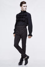 Men's Gothic Vampire Slim-Fit Trousers – Ornate Buttons