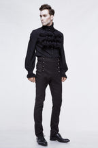 Men's Gothic Vampire Slim-Fit Trousers – Ornate Buttons