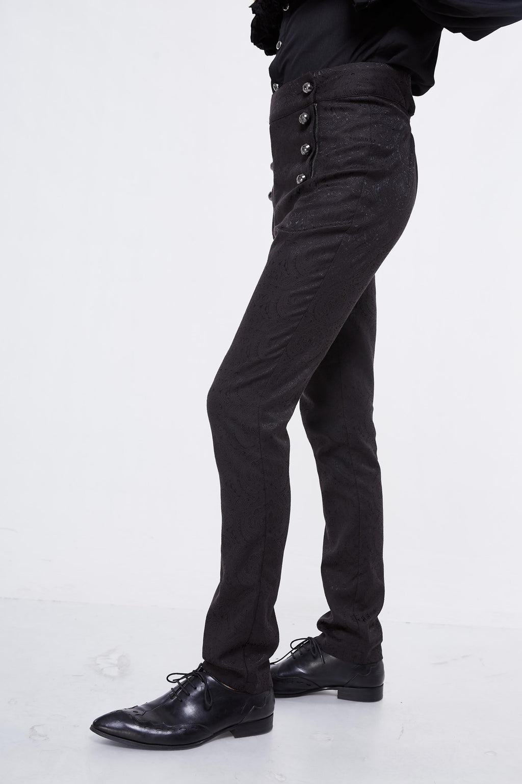 Men's Gothic Vampire Slim-Fit Trousers – Ornate Buttons