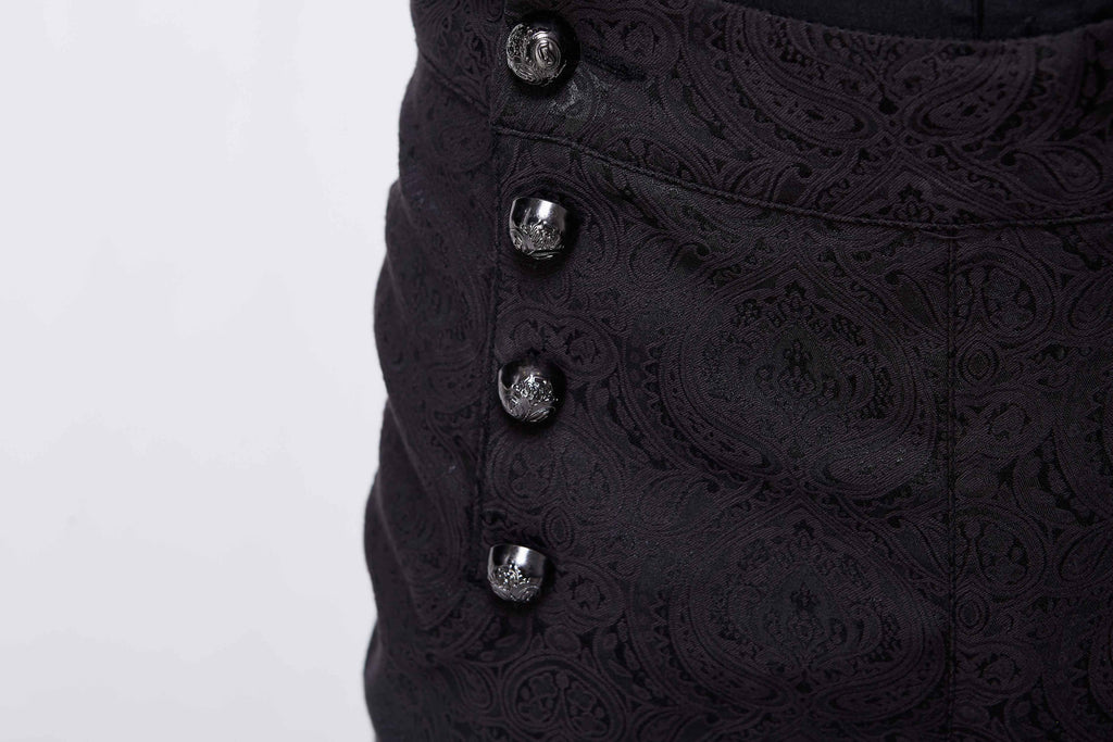 Men's Gothic Vampire Slim-Fit Trousers – Ornate Buttons