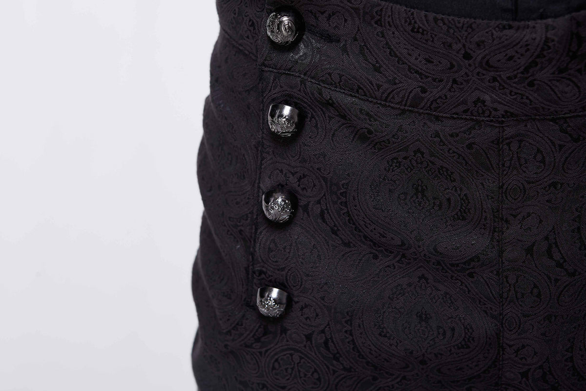 Men's Gothic Vampire Slim-Fit Trousers – Ornate Buttons