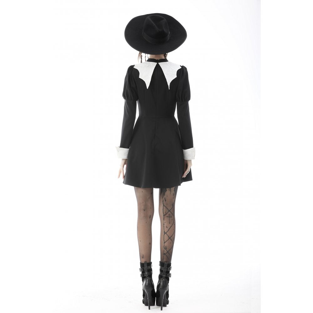 Women's Bat Collar Gothic Dress – S–XXL