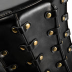 Gothic Steampunk Top Hat – Faux Leather with Gold Rivets