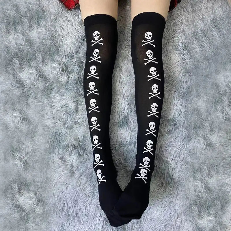 Women's Gothic Skull & Skeleton Stockings