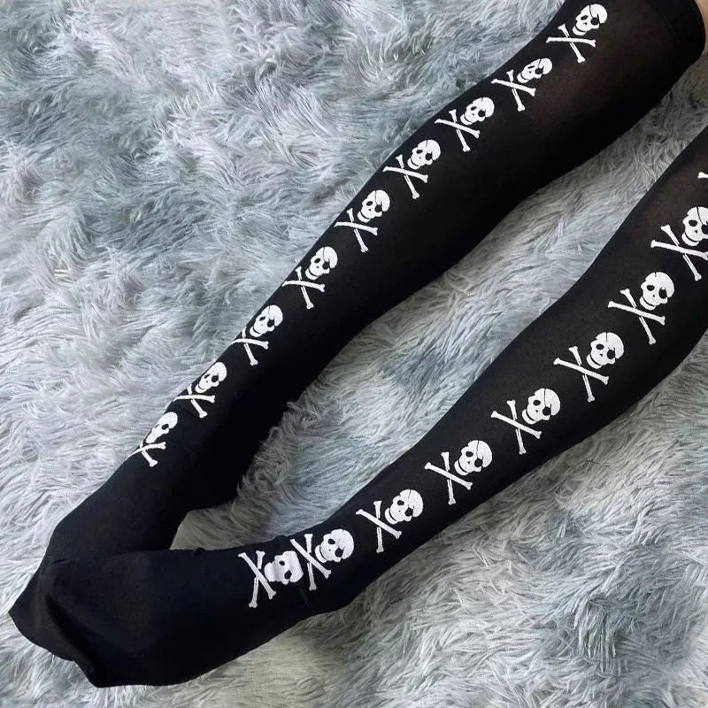 Women's Gothic Skull & Skeleton Stockings