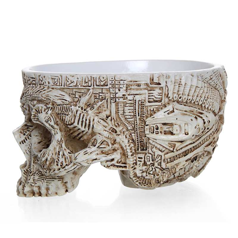 Ancient Skull Resin Plant Pot / Trinket Dish