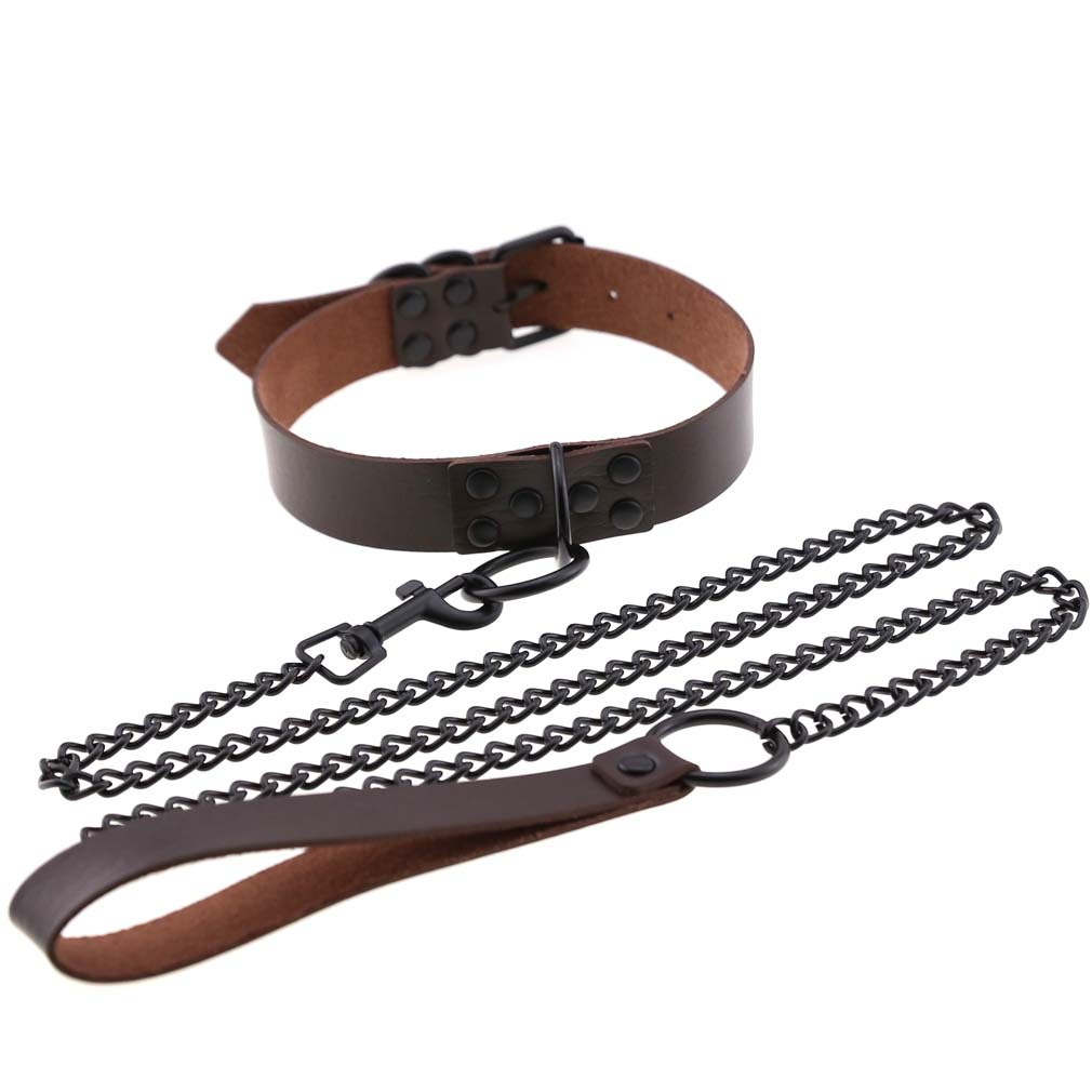 O-Ring Faux Leather Choker with Detachable Chain – 15 Colours