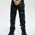 Men's Gothic Faux Leather Pants – Black, S to XXL