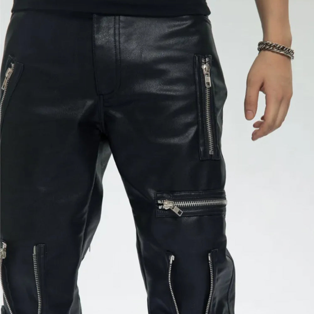 Men's Gothic Faux Leather Pants – Black, S to XXL