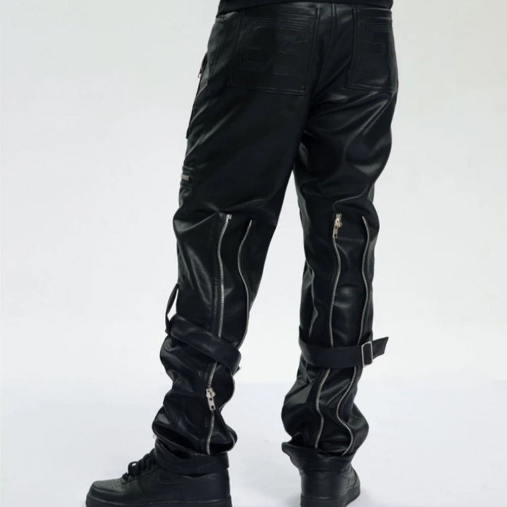 Men's Gothic Faux Leather Pants – Black, S to XXL
