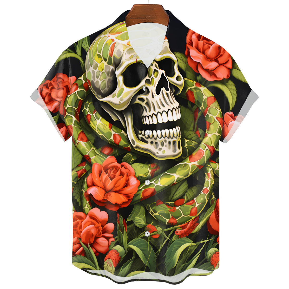 Men's Gothic Hawaiian Skull T-Shirt – Alternative Summer Print