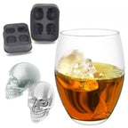 Four-Skull Silicone Ice Cube Tray with Lid