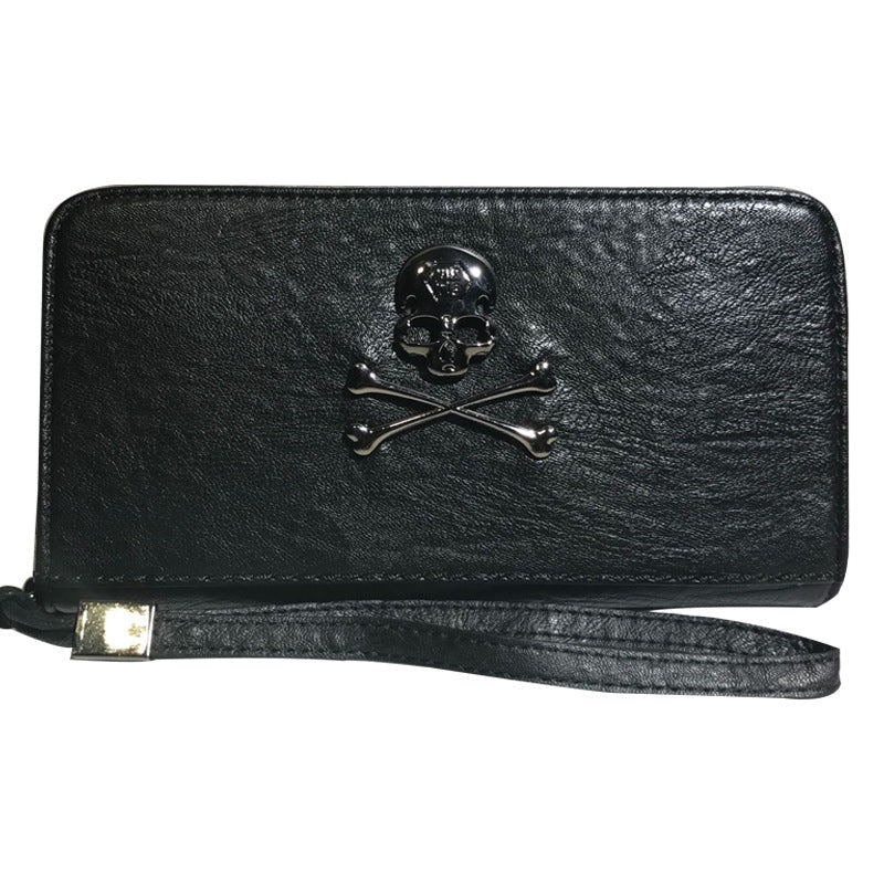 Black Skull & Crossbones Faux Leather Wallet