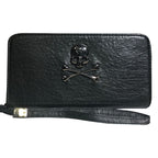 Black Skull & Crossbones Faux Leather Wallet