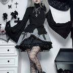Women's Black Gothic Blouse – S–XL