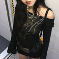 Women's Gothic Long Sleeve Top – Black