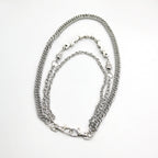 Gothic Triple-Layer Skull Belt Chain – Silver