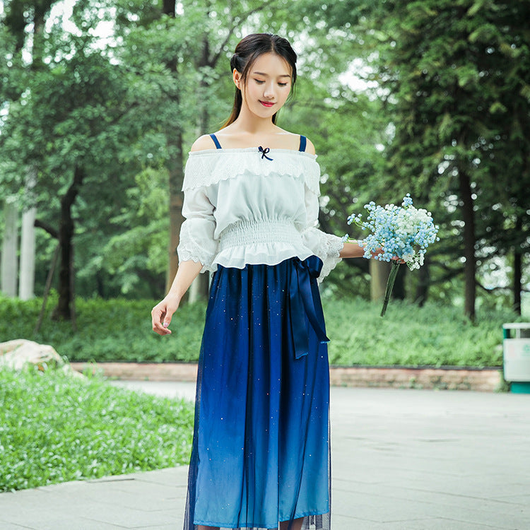 Women's Blue Starry Night Dress – Mini or Maxi, S–L