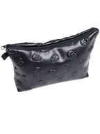 Black Mini Skull Faux Leather Makeup Bag