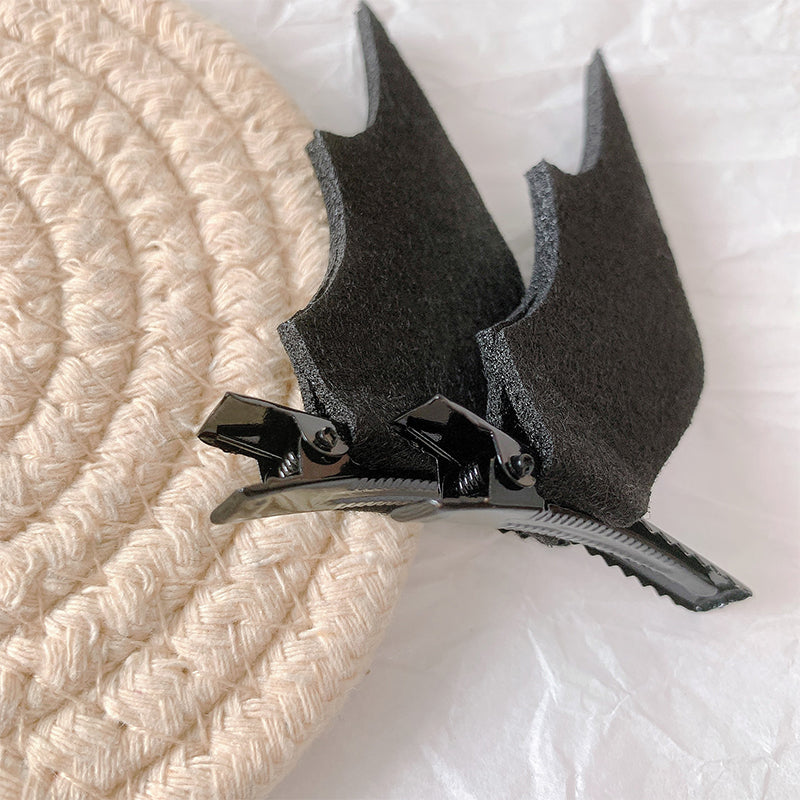 Black Bat Wing Hair Clips – Pair