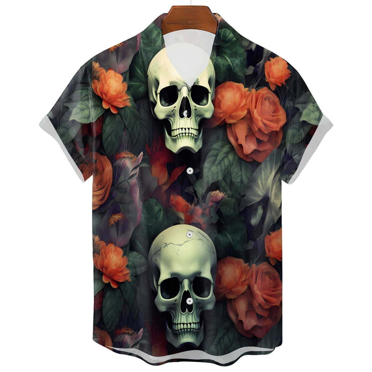 Men's Dark Hawaiian Skull T-Shirt – Gothic Graphic