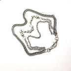 Gothic Triple-Layer Skull Belt Chain – Silver