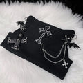 Women's Gothic Beanie – Black, Red & Silver