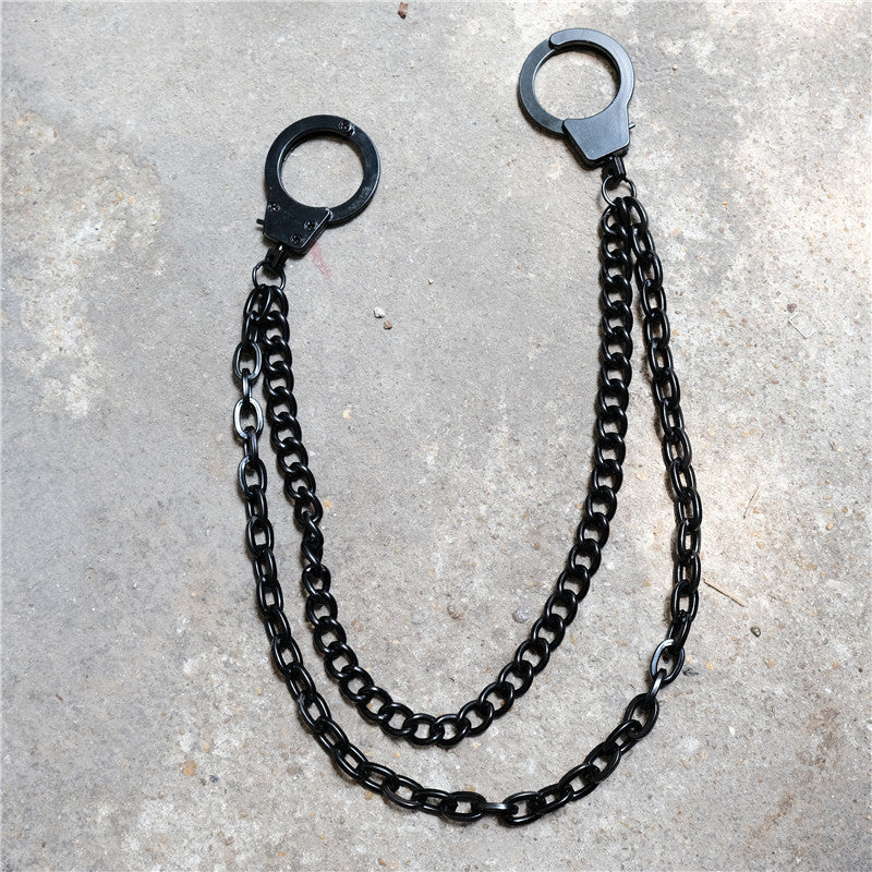 Black Handcuff-Style Belt Chain – 40–50cm