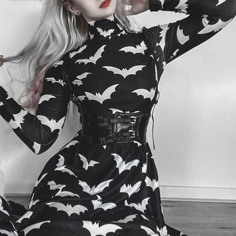 Women's Gothic Mini Dress – Black
