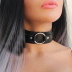 Black Classic O-Ring Faux Leather Choker