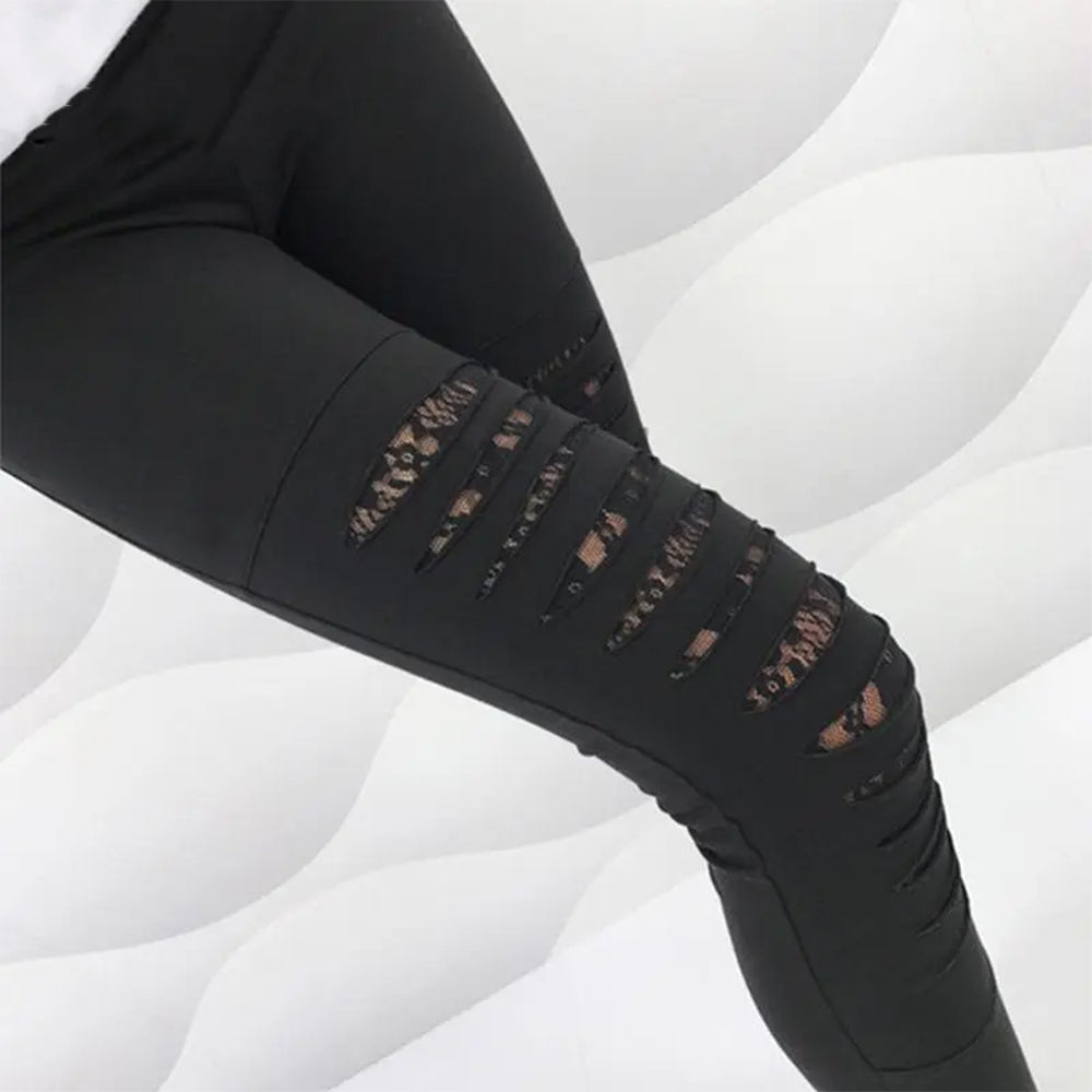 Women's Black Gothic Leggings – S–XL