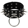 Black Spiked O-Ring Faux Leather Choker