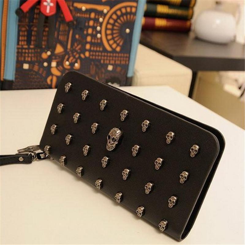 Women's Skull Zip Wallet
