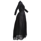 Women's Black Sheer Lace-Style Long Dress – S–L