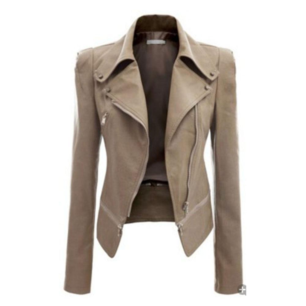 Women's Gothic Faux Leather Jacket – Black, Green or Khaki