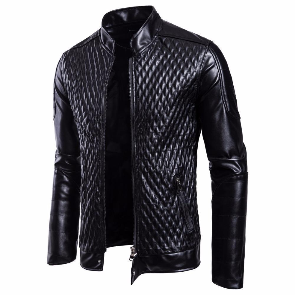 Men's Faux Leather and Suede Jacket – Black or Red
