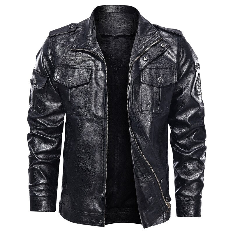 Men's Faux Leather Jacket – Black, Brown or Green, XS–3XL