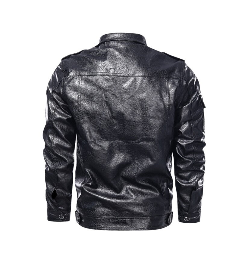 Men's Faux Leather Jacket – Black, Brown or Green, XS–3XL
