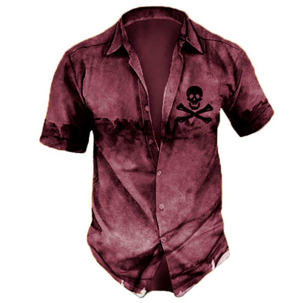 Men's Hawaiian Gothic Skull T-Shirt – Cotton Stretch