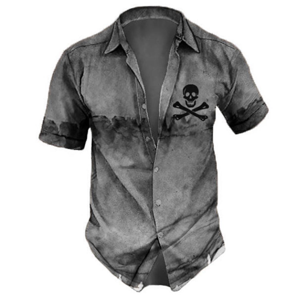 Men's Hawaiian Gothic Skull T-Shirt – Cotton Stretch