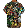 Men's Gothic Tiki Hawaiian Shirt – Skull Print – XS–5XL