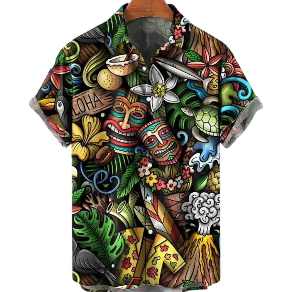 Men's Gothic Tiki Hawaiian Shirt – Skull Print