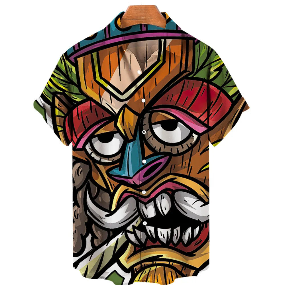 Men's Gothic Tiki Hawaiian Shirt – Skull Print