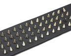 Black Gothic Four-Row Spiked Cuff Bracelet – 22.5cm