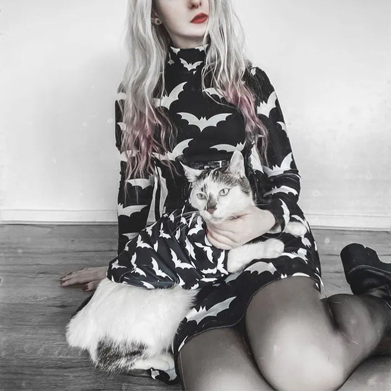 Women's Gothic Mini Dress – Black