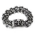 Men's Gothic Skull & Cross Chain Bracelet – 22cm