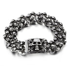 Men's Gothic Skull & Cross Chain Bracelet – 22cm