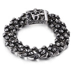 Men's Gothic Skull & Cross Chain Bracelet – 22cm